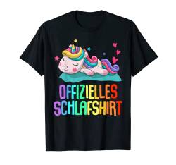 Offizielles Schlafshirt Pyjama Einhorn Unicorn Fun Geschenk T-Shirt von Unicorn Einhorn Geschenkidee Langschläfer Lustig