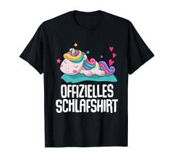 Offizielles Schlafshirt Pyjama Einhorn Unicorn Fun Geschenk T-Shirt von Unicorn Einhorn Geschenkidee Langschläfer Lustig