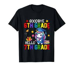 Goodbye 6th Grade Hello 7th Grade Cute Unicorn Graduation T-Shirt von Unicorn Graduation Kids Costume