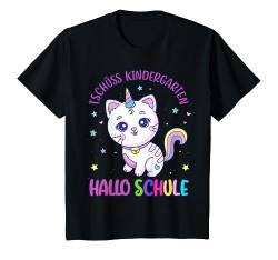 Kinder Einhorn Katze Kostüm Einhornkatze Kindergarten Abschied T-Shirt von Unicorn Schulanfang T-Shirt 2022 Mädchen Einhorn