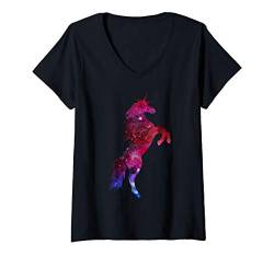 Damen Unicorn Galaxy Squad Funny Galactic Space Women Girls Gifts T-Shirt mit V-Ausschnitt von Unicorn Squad Co