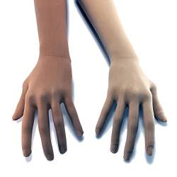 Nude Illusion Second Skin Sheer Seamless Stretch Handschuhe mit elastischer Obernaht in Beige, Hellbraun, Braun; Über dem Ellenbogen, Damen und Herren, beige, Einheitsgröße von Unicorns Poop Glitter