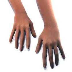 Nude Illusion Second Skin Sheer Seamless Stretch Handschuhe mit elastischer Obernaht in Beige, Hellbraun, Braun; Über dem Ellenbogen, Damen und Herren, hautfarben, Einheitsgröße von Unicorns Poop Glitter