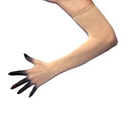 Unicorns Poop Glitter Nude Illusion Second Skin Sheer Nahtlose Stretch-Handschuhe mit elastischer Obernaht in Beige, Hellbraun, Braun; über Ellenbogen; Damen und Herren, Beige gefärbt, Einheitsgröße von Unicorns Poop Glitter