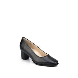 Uniform-Shoes Schwarz Leather Pumps für Damen TUY Wide 35.0 - SEDEX-Mitglied Fabrik; LWG-zertifizierte Lieferanten; Made in Portugal; von Uniform-Shoes