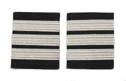 Uniform Store London Piloten-Schulterklappen First Officer Epaulette 3 Silber R124 von Uniform Store London