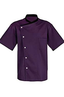 Uniformates Kurzarm-Kochjacke für Damen, Herren, Kochbäcker und Chefkoch (violett, X-Large) von Uniformates
