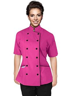 Uniformates Kurze Ärmel Damen Damen Tailored Fit Kochmantel Jacken (Rosa, XS) von Uniformates