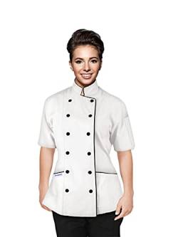 Uniformates Kurze Ärmel Damen Damen Tailored Fit Kochmantel Jacken (Weiß, S) von Uniformates