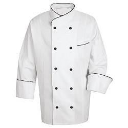 Uniformates Langarm-Kochjacke für Damen, Herren, Koch bäcker und Köche (Weiß, XL) von Uniformates
