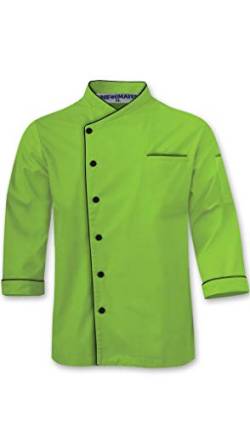 Uniformates Langarm Kochjacke für Damen und Herren einheitliches Kostüm für Catering Caterer und kulinarische Profis (Grün, S) von Uniformates