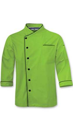 Uniformates Langarm Kochjacke für Damen und Herren einheitliches Kostüm für Catering Caterer und kulinarische Profis (Grün, XL) von Uniformates