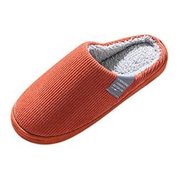 Uninevp Damen-Hausschuhe Winter Pantoffeln Memory Foam Antirutsch Pantoffeln Hüttenschuhe Plüsch Warme Slippers Hausschuhe Haushalt Männer Drinnen Geschenk Für Männer Drinnen, Rot, 38/39 EU von Uninevp