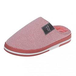 Uninevp Damen-Hausschuhe Winter Pantoffeln Memory Foam Antirutsch Pantoffeln Hüttenschuhe Plüsch Warme Slippers Hausschuhe Haushalt Männer Drinnen Geschenk Für Männer Drinnen (Hot Pink-1, 38/39 EU) von Uninevp