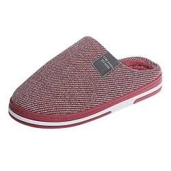 Uninevp Damen-Hausschuhe Winter Pantoffeln Memory Foam Antirutsch Pantoffeln Hüttenschuhe Plüsch Warme Slippers Hausschuhe Haushalt Männer Drinnen Geschenk Für Männer Drinnen (Hot Pink-2, 40/41 EU) von Uninevp