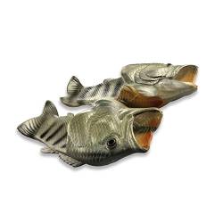 Uniqstore Unisex Sandalen Flip Flops Fisch Hausschuhe Strand Dusche Schuhe Ausgefallene Witz Neuheit Geschenke für Damen Herren, Grau - grau - Größe: 39 EU von Uniqstore