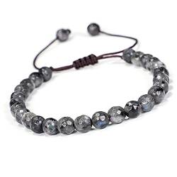 Unique Chakra Buddha Unisex Perlen Armband 6mm echter Labradorit Energiearmband Heilsteine Juweliers Qualität von Unique Gems