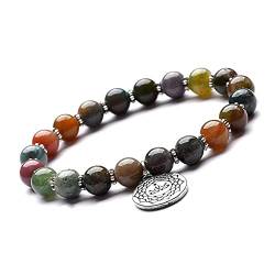 Unique Chakra Schutzarmband gegen negative Energien Agate Perlen Armband 8mm Achat Perlen Heilsteine Juweliers Qualität Mehrfarbig von Unique Gems