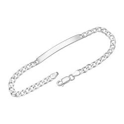 JEWLIX 4,5mm 925 Silber Armband Gravur Länge wählbar (17-21cm) ID0045 (Länge: 17cm) von Unique