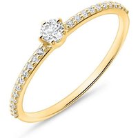 Unique Diamantring Ring für Damen von Unique aus 14K Gold mit Weißtopasen (Größe: 52mm) von Unique