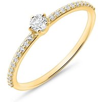 Unique Diamantring Ring für Damen von Unique aus 14K Gold mit Weißtopasen (Größe: 58mm) von Unique