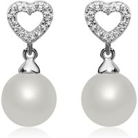 Unique Paar Ohrstecker Damen Ohrstecker von Unique aus 925er Silber Perlen und Zirkonia von Unique