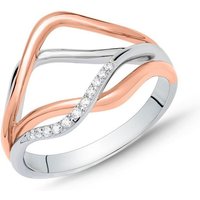 Unique Silberring Ring für Damen aus 925er Silber in Bicolor SR0391 (Größe: 50mm) von Unique