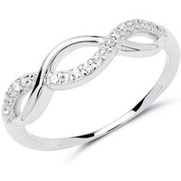 Unique Silberring Ring für Damen aus 925er Silber mit weißen Zirkonia (Größe: 52mm) von Unique
