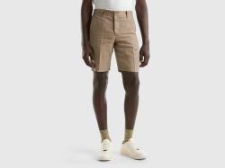 Benetton, Bermuda Aus Reinem Leinen, größe 48, Taubengrau, male von United Colors of Benetton