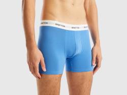 Benetton, Boxershorts Aus Stretchiger Bio-baumwolle, größe L, Hellblau, male von United Colors of Benetton