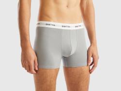 Benetton, Boxershorts Aus Stretchiger Bio-baumwolle, größe L, Hellgrau, male von United Colors of Benetton