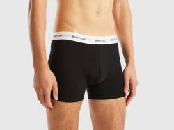 Benetton, Boxershorts Aus Stretchiger Bio-baumwolle, größe L, Schwarz, male von United Colors of Benetton