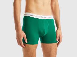 Benetton, Boxershorts Aus Stretchiger Bio-baumwolle, größe M, Grün, male von United Colors of Benetton