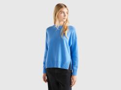 Benetton, Boxy-fit-pullover Aus Wollmischung, größe M, Hellblau, female von United Colors of Benetton