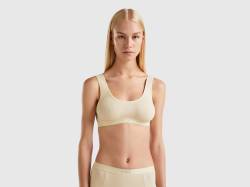 Benetton, Brassière-bh Im Rippenmuster, größe 1°, Beige, female von United Colors of Benetton