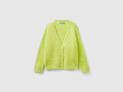 Benetton, Cardigan Aus Plüschgarn, größe 2XL, Gelbgrün, female von United Colors of Benetton