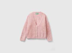 Benetton, Cardigan Aus Plüschgarn, größe 3XL, Pink, female von United Colors of Benetton