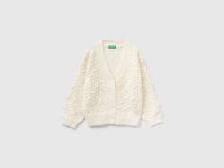 Benetton, Cardigan Mit Knöpfen, größe 90, Weiss, female von United Colors of Benetton