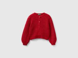 Benetton, Cardigan Mit Lurex, größe 104, Rot, female von United Colors of Benetton