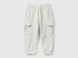 Benetton, Cargohose Aus Sweatstoff, größe 110, Hellgrau, male von United Colors of Benetton