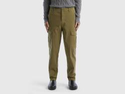 Benetton, Cargohose Straight Fit, größe 42, Militärgrün, male von United Colors of Benetton