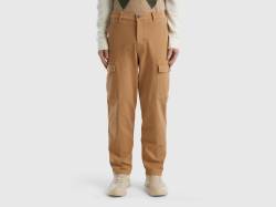 Benetton, Cargohose Straight Fit, größe 48, Camel, male von United Colors of Benetton