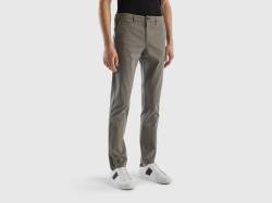 Benetton, Dunkelgraue Chinos Im Slim Fit, größe 46, Grau, male von United Colors of Benetton