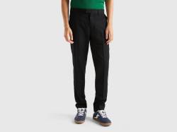 Benetton, Formelle Slim-fit-chinos, größe 44, Schwarz, male von United Colors of Benetton