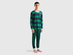 Benetton, Langer Gestreifter Pyjama, größe L, Bunt, male von United Colors of Benetton