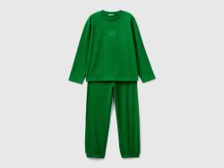 Benetton, Langer Pyjama Aus Warmem Jersey, größe M, Grün, male von United Colors of Benetton