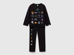 Benetton, Langer Pyjama micky Maus", größe 2XL, Schwarz, male" von United Colors of Benetton