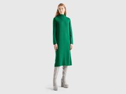 Benetton, Midikleid Aus Einer Cashmeremischung, größe M, Grün, female von United Colors of Benetton