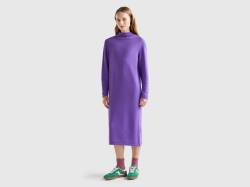 Benetton, Midikleid Aus Einer Cashmeremischung, größe XS-S, Purpur, female von United Colors of Benetton