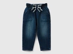 Benetton, Paperbag-jeans, größe 104, Dunkelblau, female von United Colors of Benetton